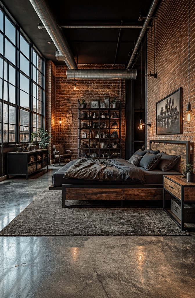 Industrial Urban Loft Bedroom