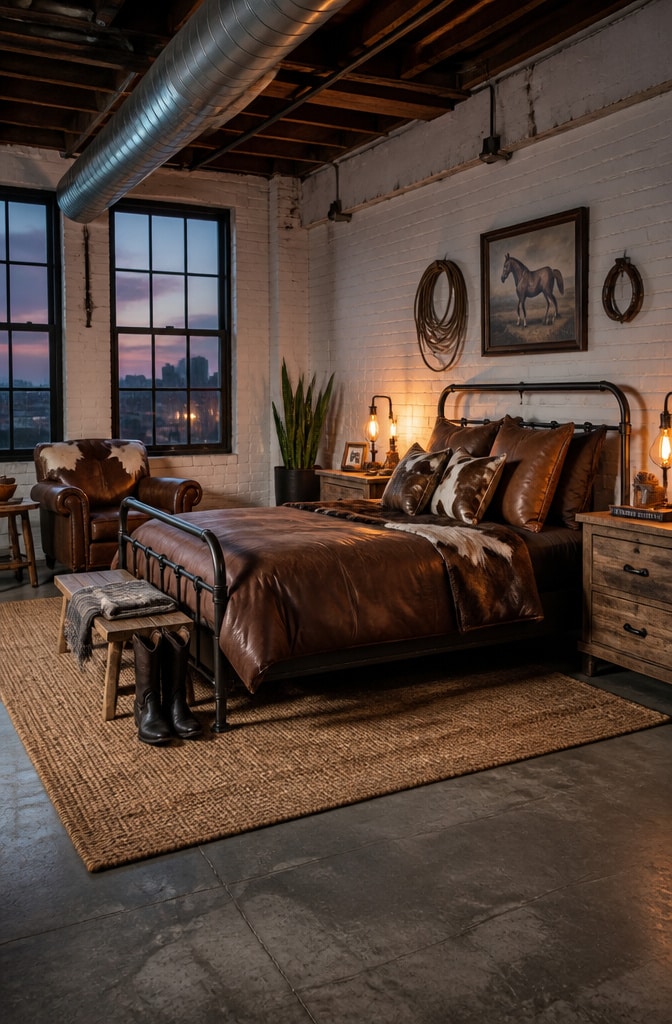 Industrial Western Farmhouse Bedroom
