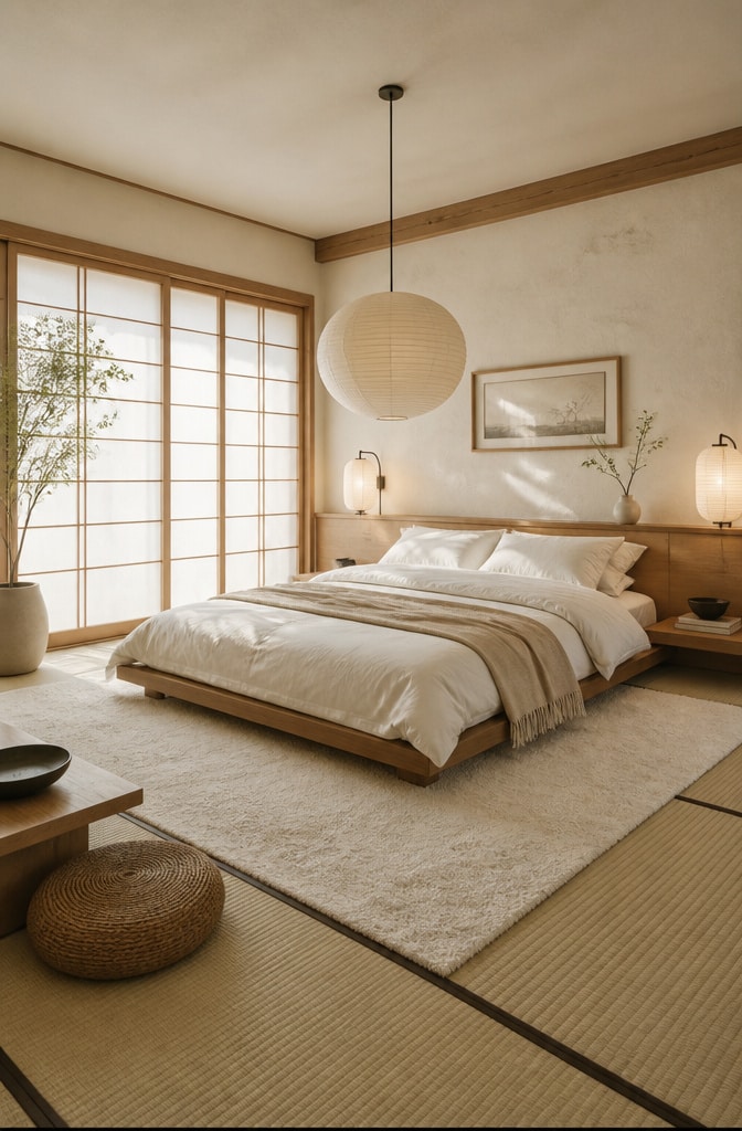 Japandi Off White Zen Bedroom
