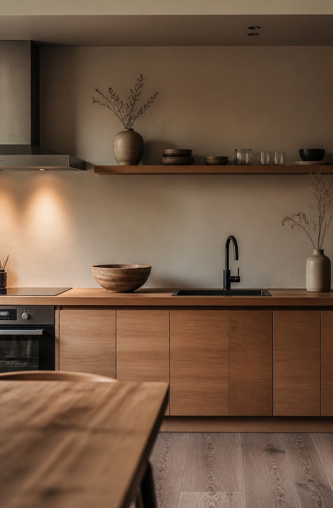 Japandi Style Kitchen Counter