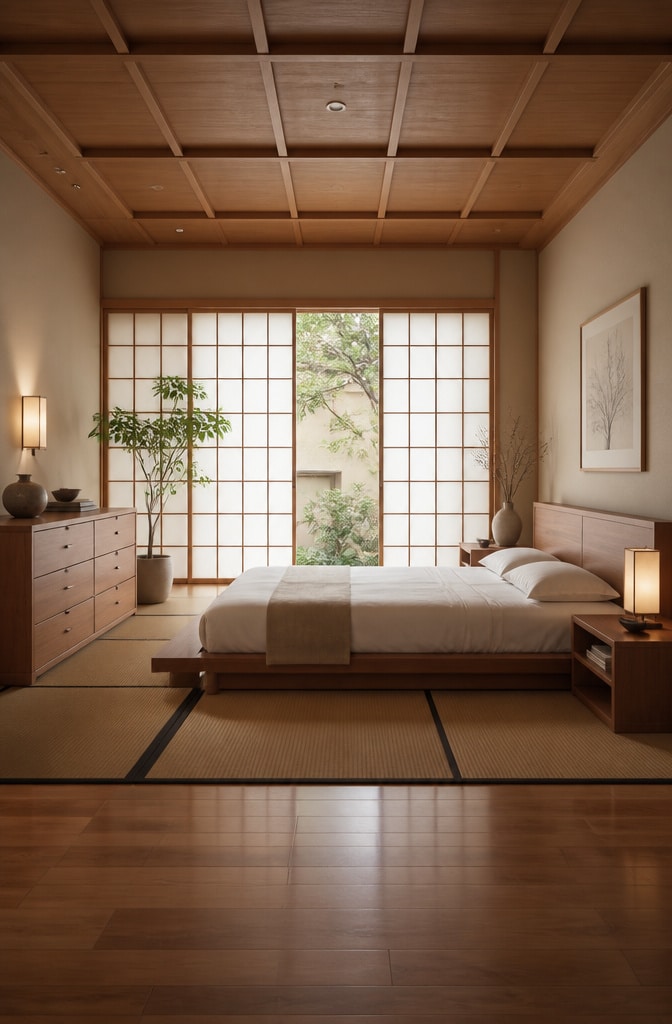 Japanese Zen Bedroom Furniture Set
