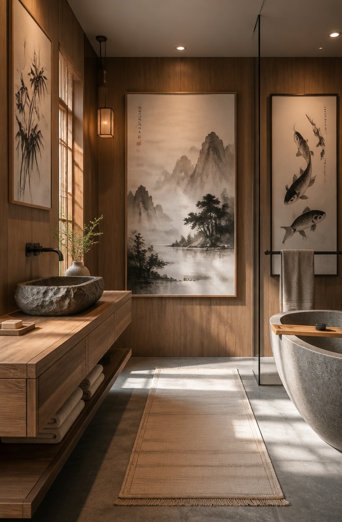 Japanese Zen Garden Bathroom Prints