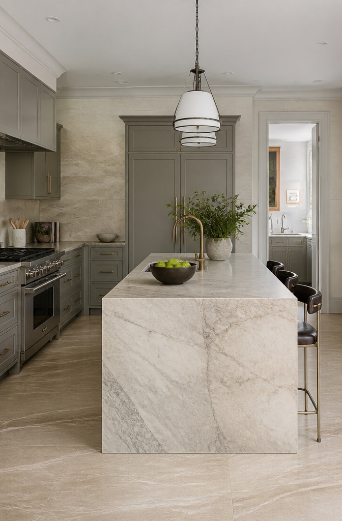 Large Format Neutral Stone Tiles