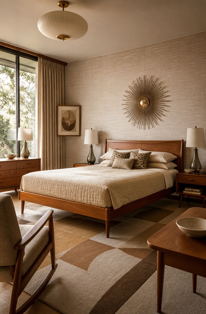 Mid-Century Beige Chic Bedroom