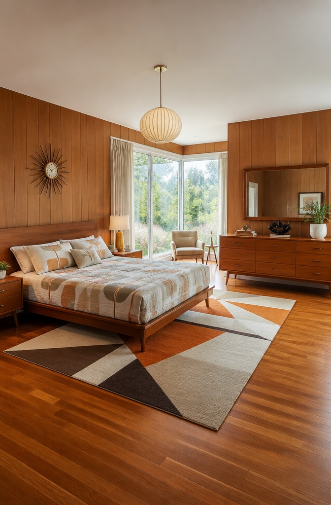 Mid-Century Modern Light Brown Bedroom