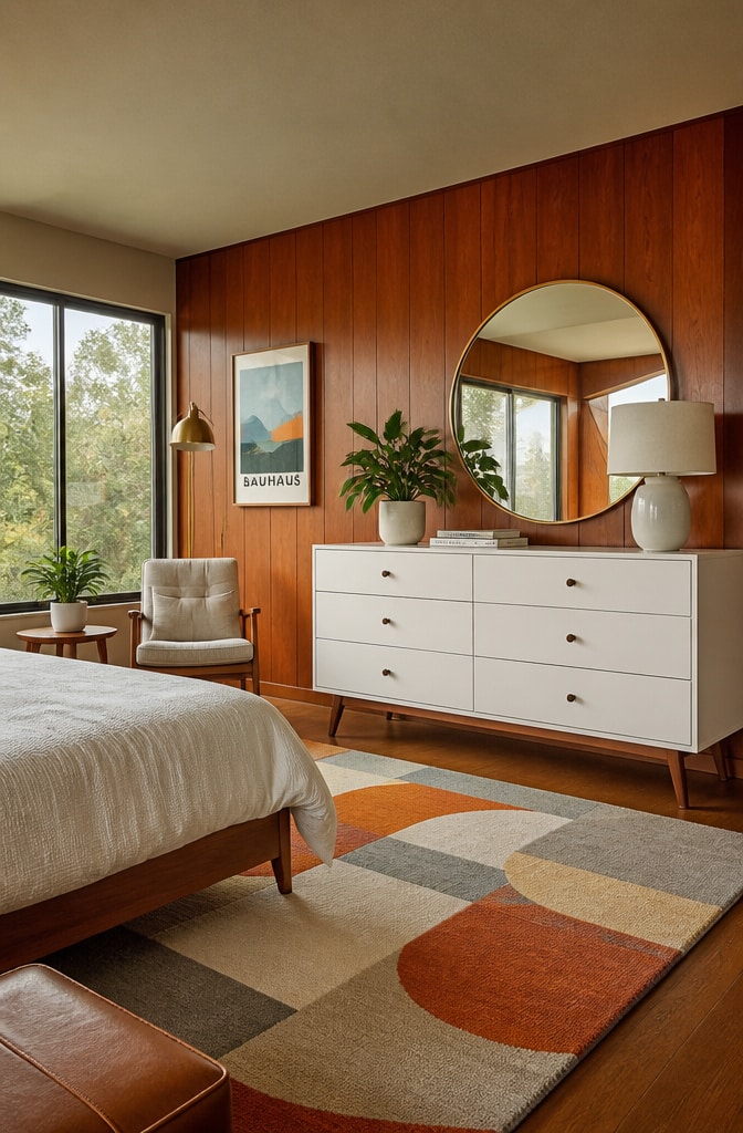 Mid-Century Modern White Dresser Bedroom