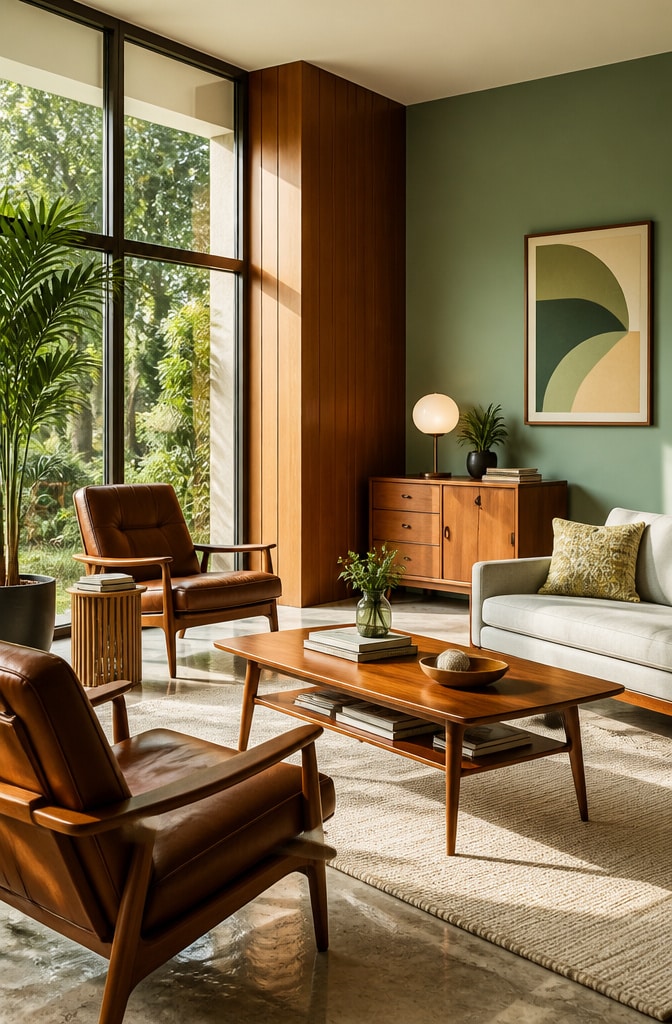 Mid-Century Sage and Brown Charm