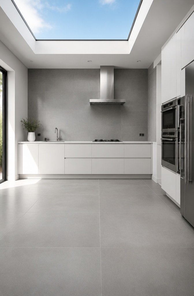 Minimalist Large-Format Grey Tiles