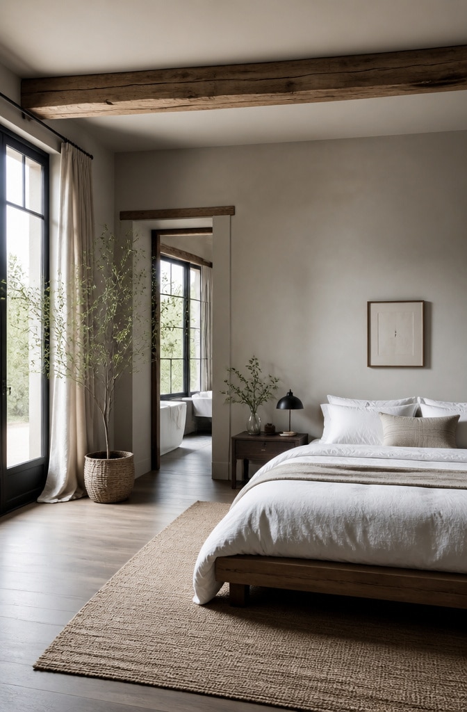 Minimalist Modern French Farmhouse Bedroom