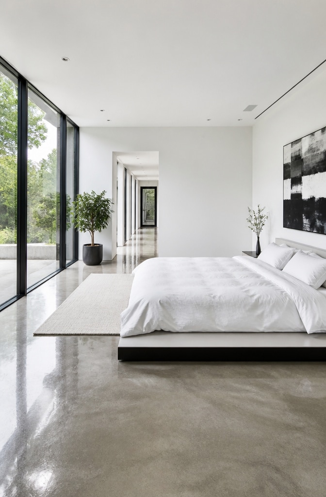 Minimalist Monochrome White Comforter Bedroom