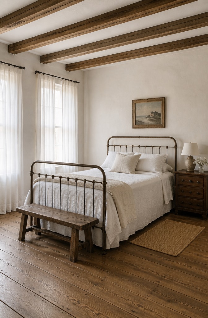 Minimalist Vintage Farmhouse Bedroom