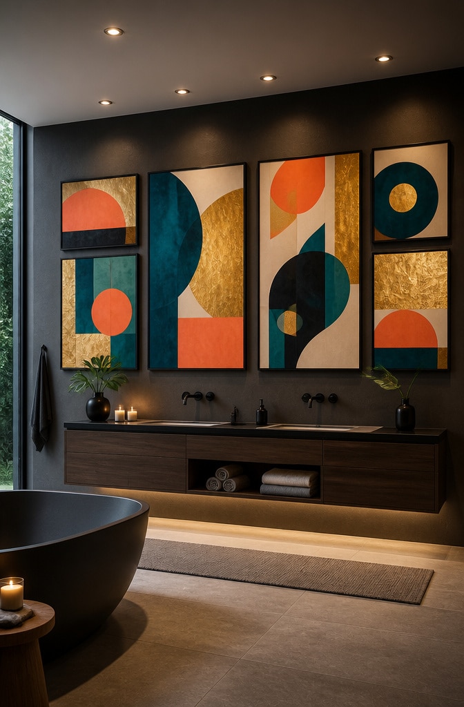 Modern Abstract Bathroom Wall Art