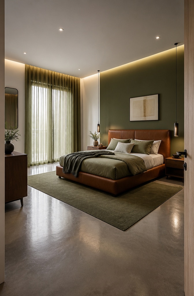 Modern Minimalist Brown-Green Haven