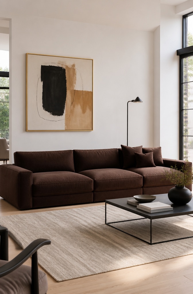 15 Stunning Living Room Ideas Featuring a Chocolate Brown Couch