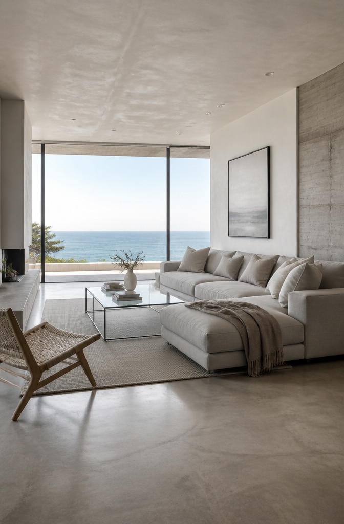 Modern Minimalist Coastal Living Room