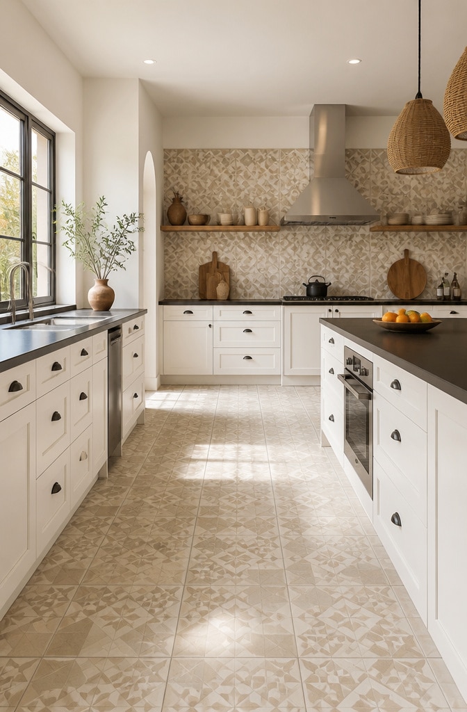 Modern Minimalist Moroccan Tile Kitchen