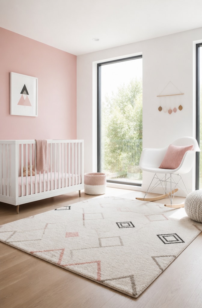 Modern Minimalist Pink and White Nursery