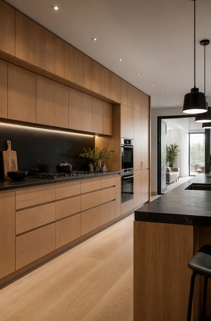 Modern Minimalist Red Oak Cabinets