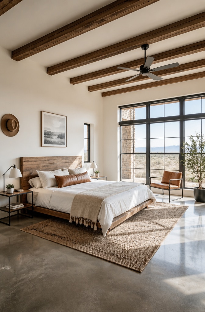 Modern Minimalist Western Farmhouse Bedroom