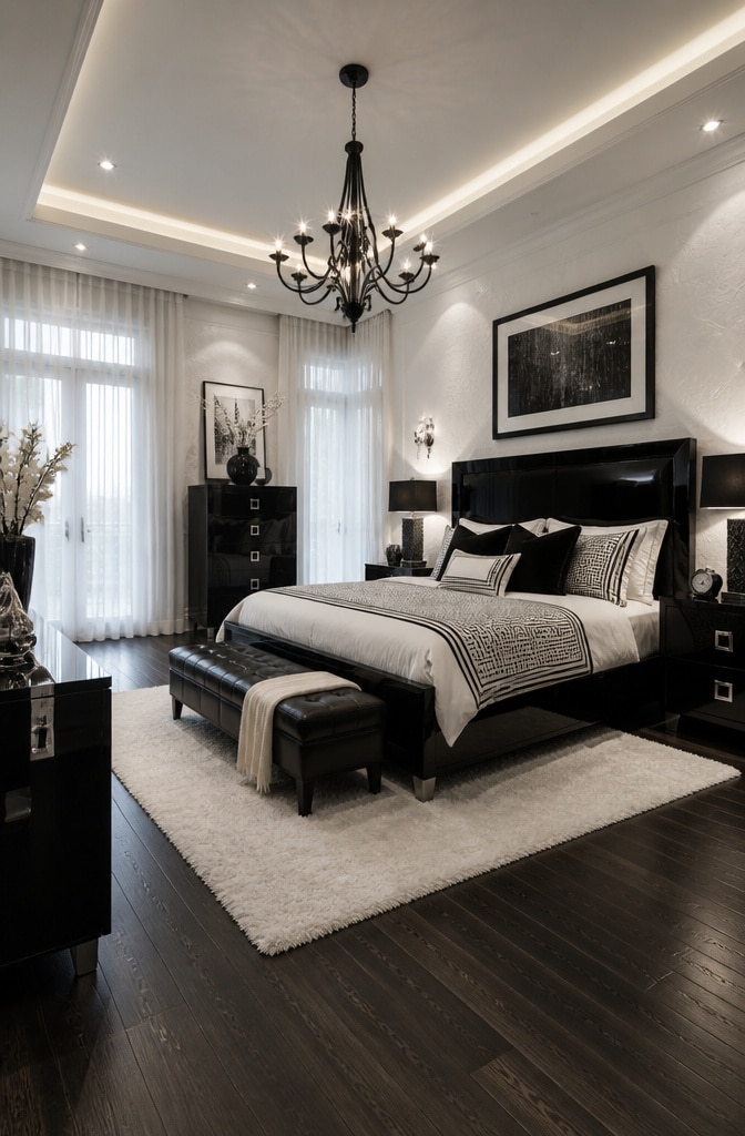 Modern Monochrome Luxury Bedroom