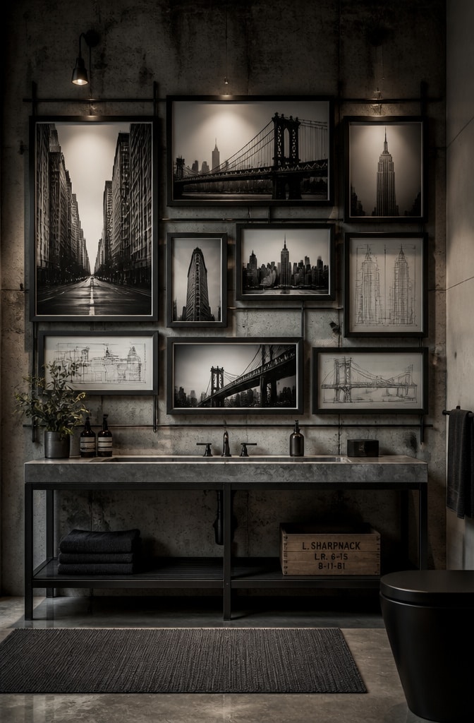 Monochrome Industrial Bathroom Gallery