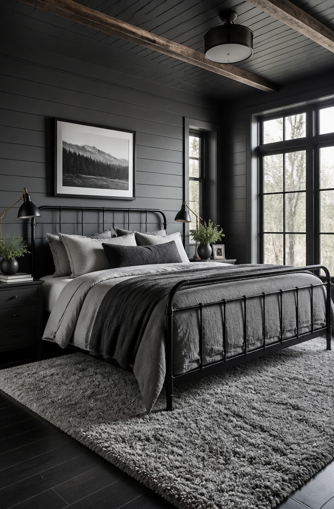 Monochrome Modern Farmhouse Bedroom