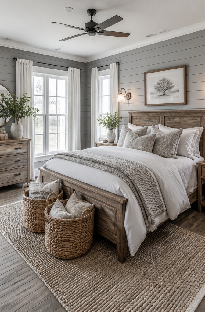Muted Gray and White Farmhouse Chic
