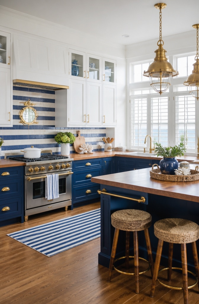 Nautical Blue and White Kitchen
