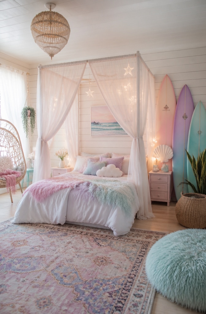 Pastel Dreamy Surfer Girl Bedroom