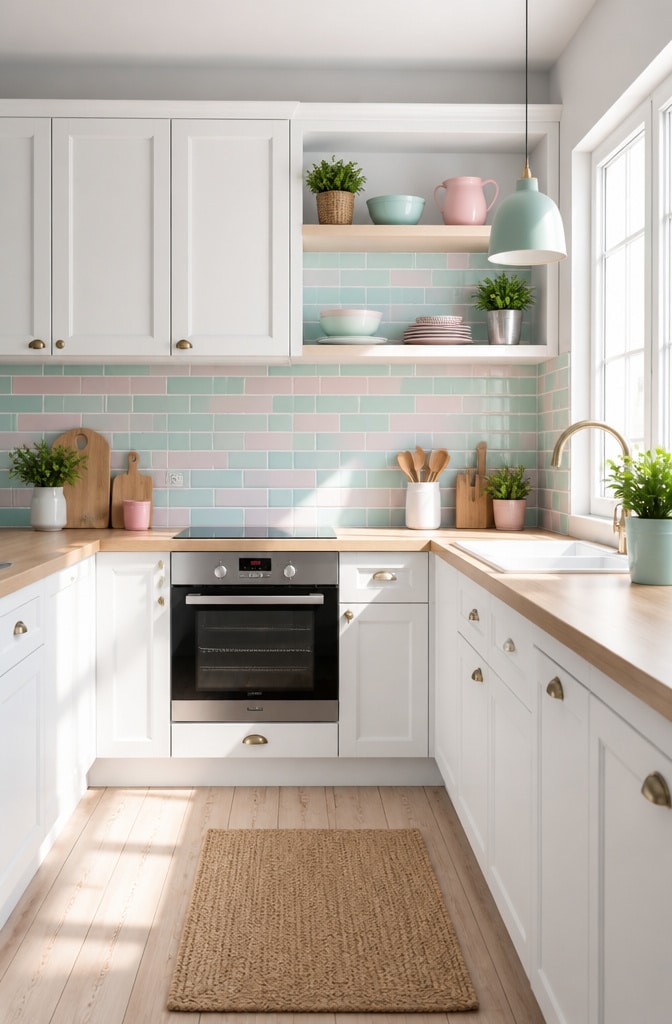 Pastel Subway Tiles with Soft Grout