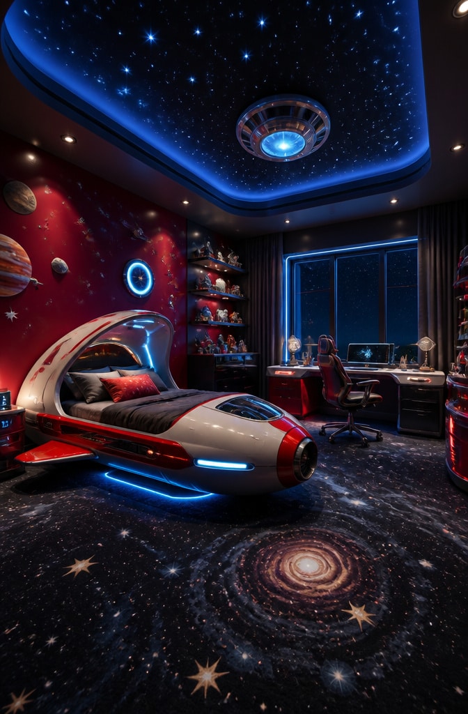 Red Space Explorer Bedroom