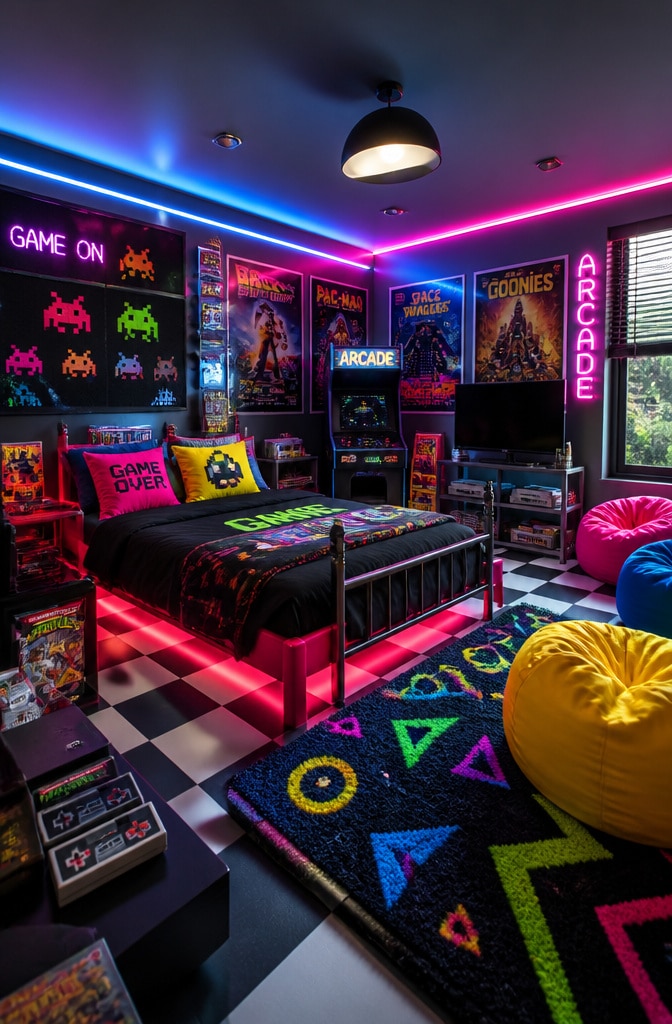 Retro 80s Arcade Boys Bedroom