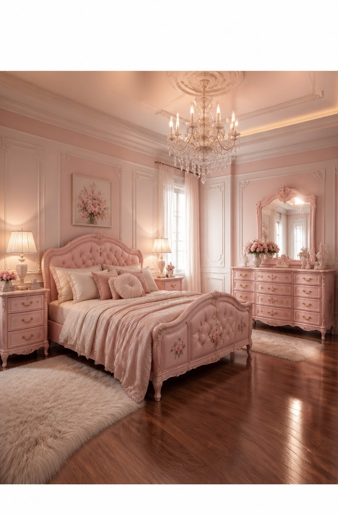 Romantic Blush Pink Bedroom Set