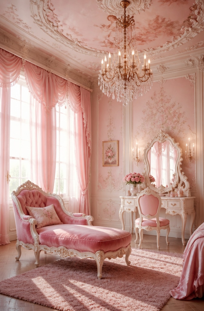 Romantic Rococo Boudoir in Blush