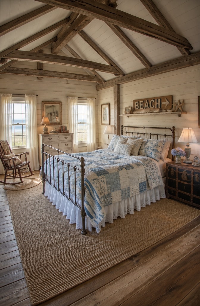 Rustic Beach Cottage Vintage Bedroom