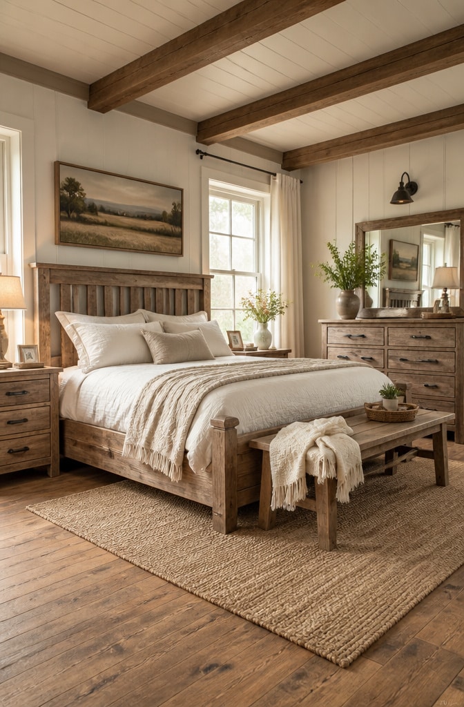 Rustic Farmhouse Bedroom Furniture Set