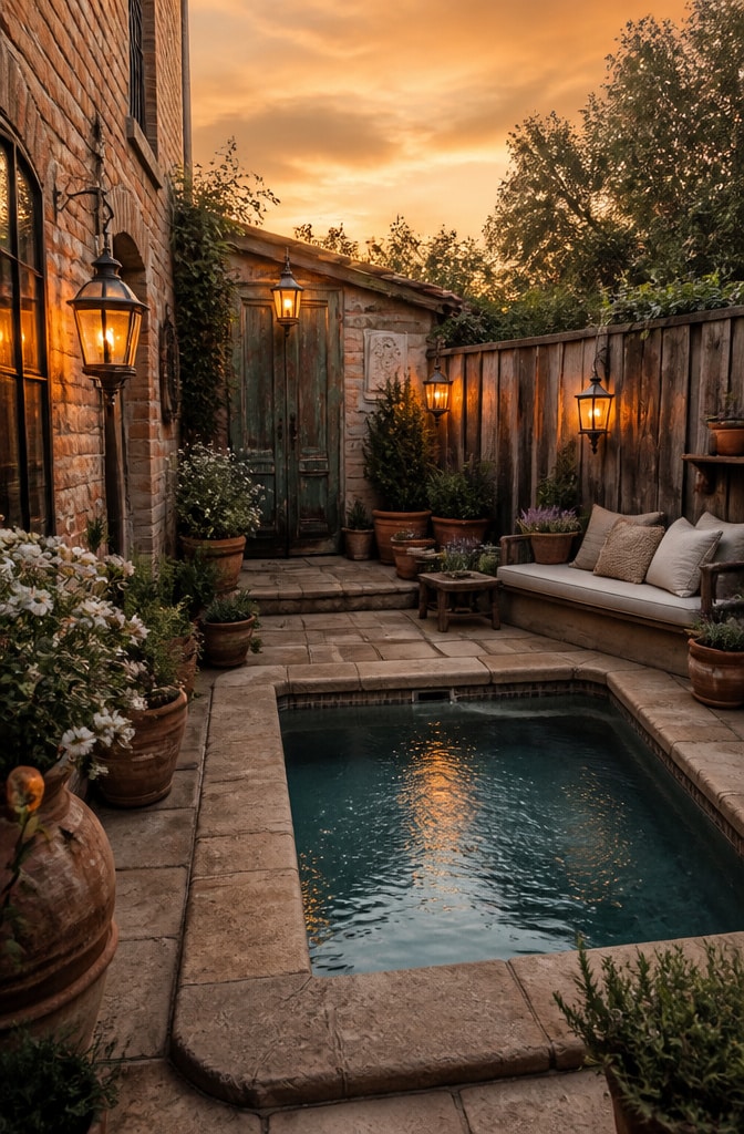 Rustic Farmhouse Courtyard Plunge Pool