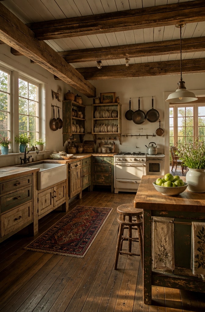 Rustic Farmhouse Vintage Kitchen