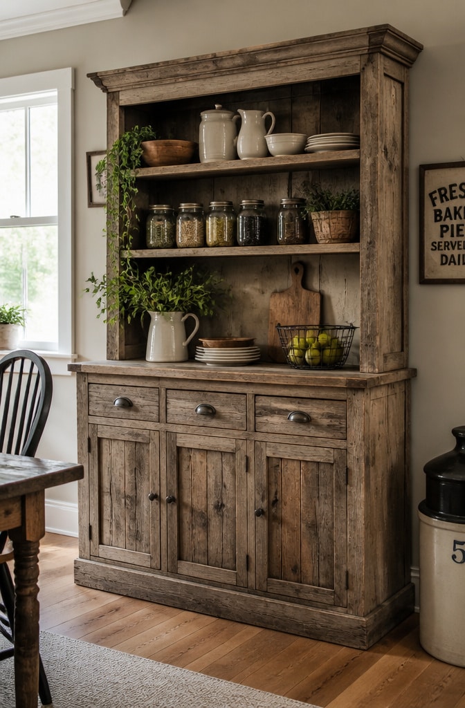 14 Charming Farmhouse Hutch Decor Ideas to Elevate Your Home’s Style