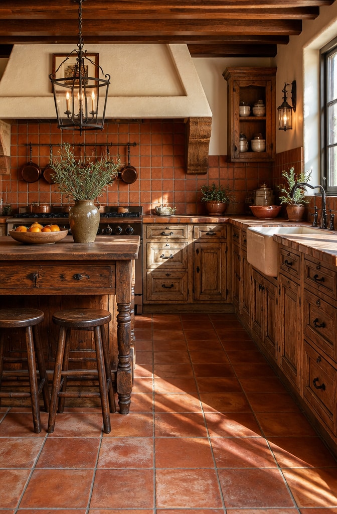 Rustic Terracotta Tile Kitchen