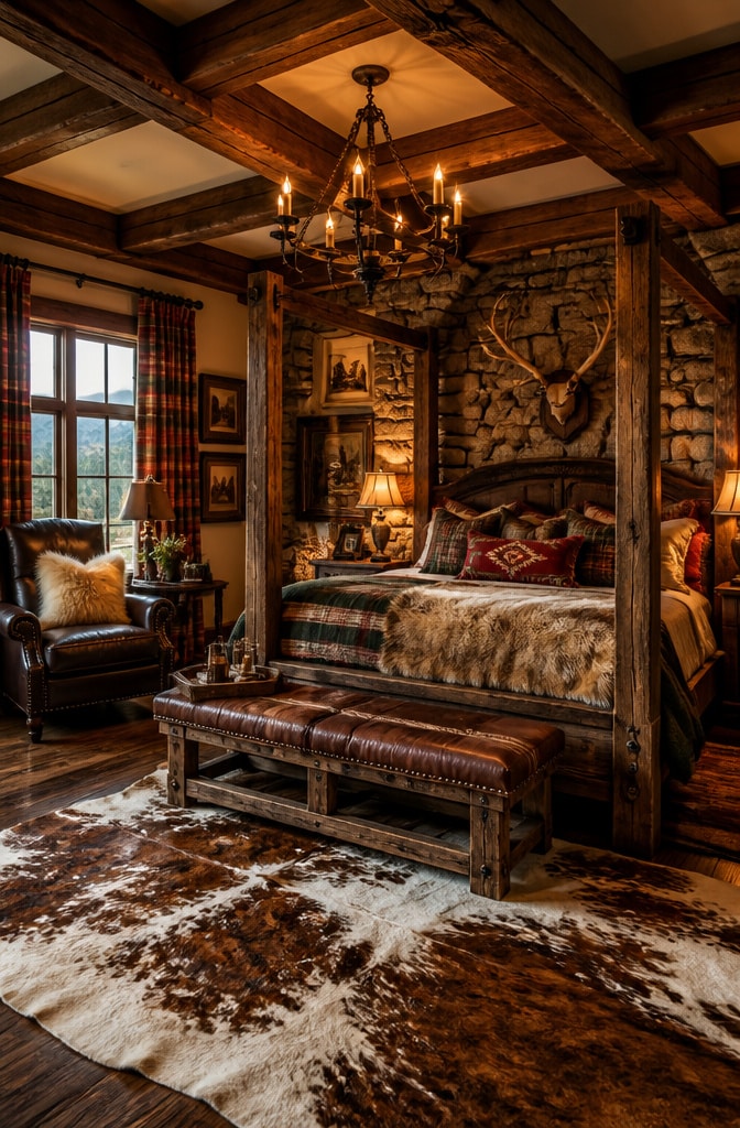 Rustic Western Lodge Bedroom