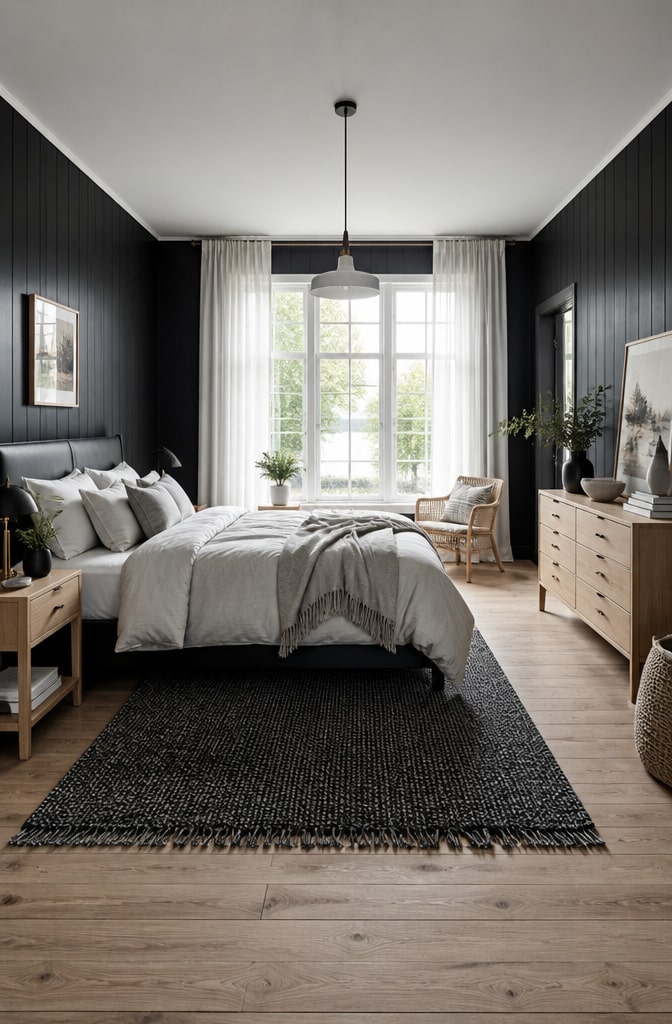 Scandinavian Black Bedroom Retreat