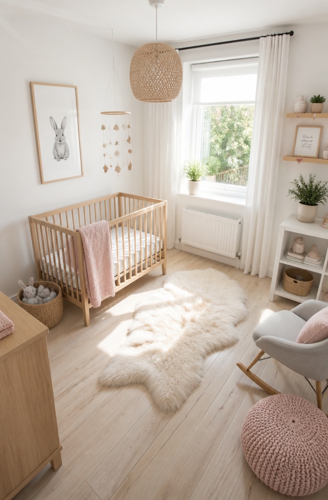 Scandinavian Inspired Baby Girl Room