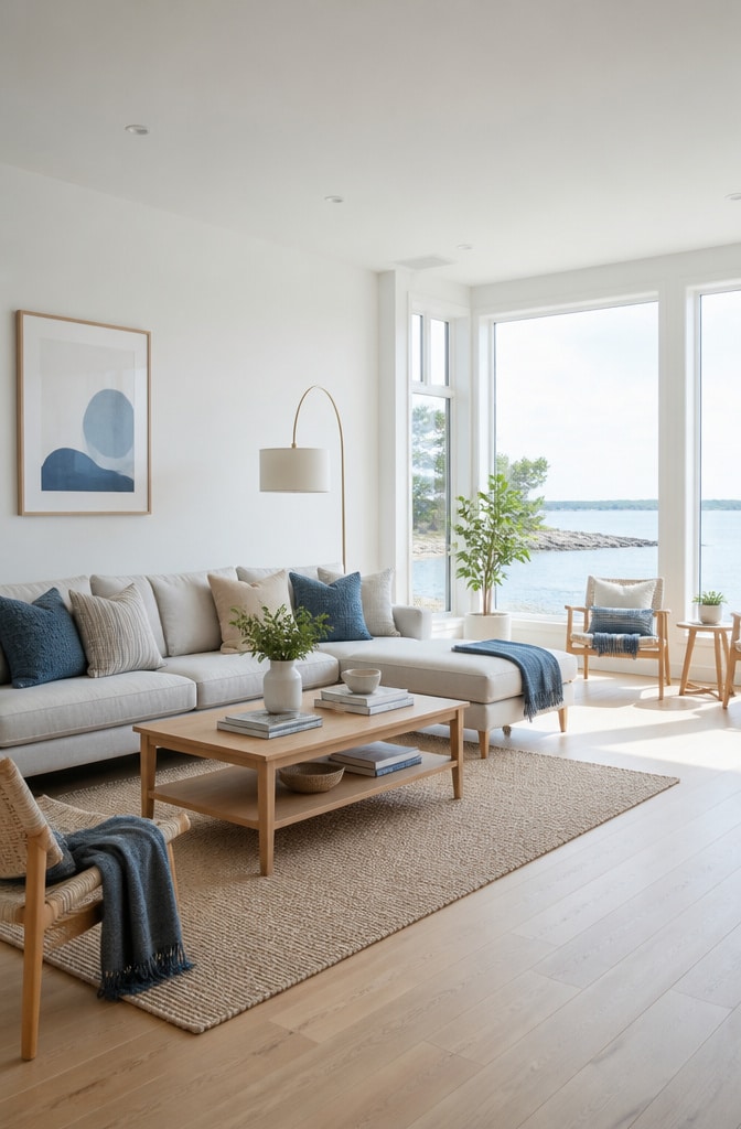 Scandinavian-Inspired Light Coastal Living Room