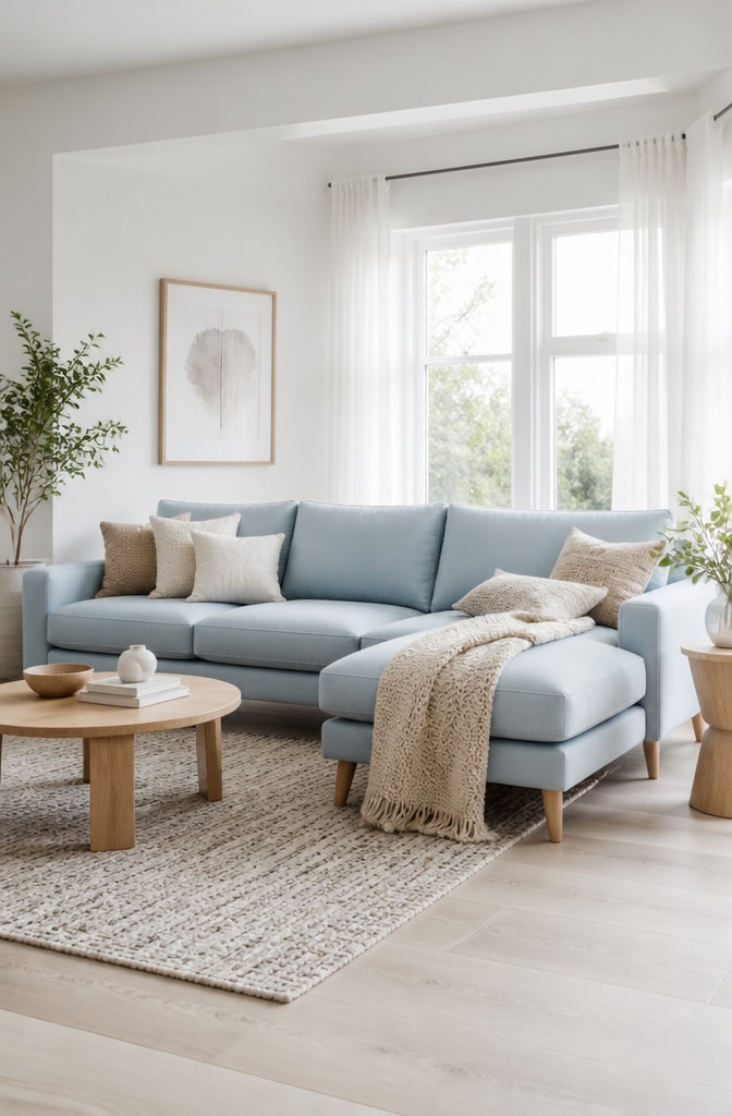 Scandinavian Light Blue Sectional Haven