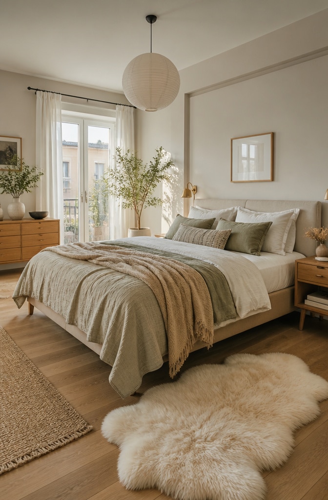 Scandinavian Light Brown Bedroom Retreat