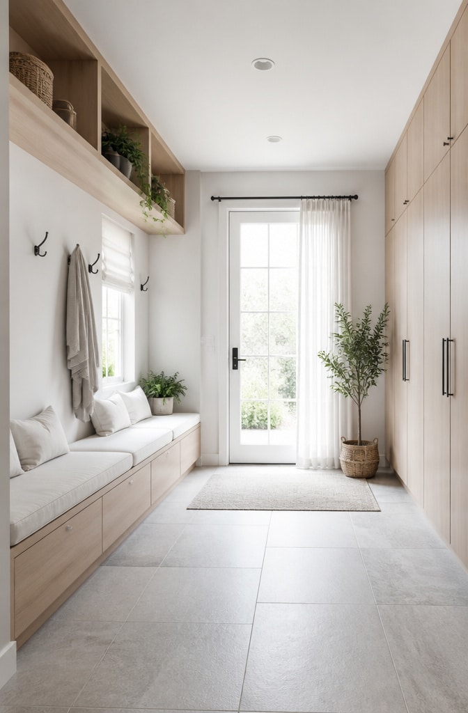 Scandinavian Light Garage Mudroom