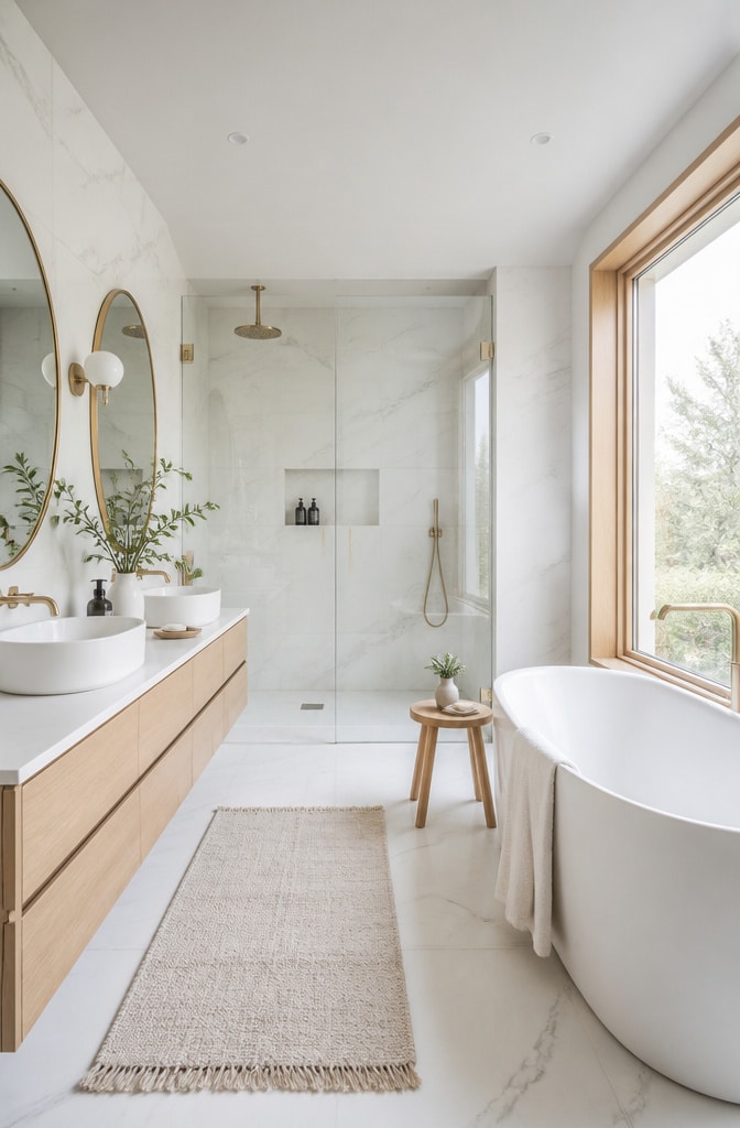 Scandinavian Light Marble Bathroom