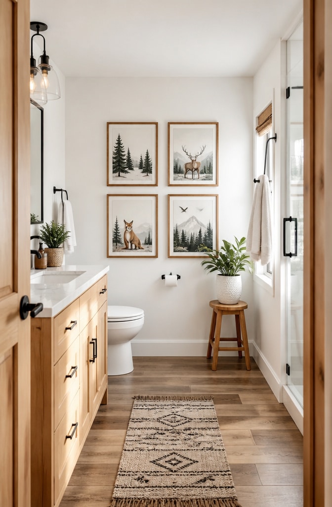 Scandinavian Nature-Inspired Bathroom Prints