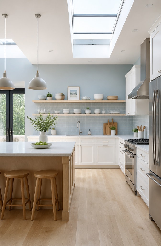 Scandinavian Style Light Blue Kitchen